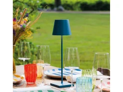Hot Lámpara de mesa LED recargable y regulable Poldina Pro Blu Avio con duración de batería de hasta 12 horas. Para uso exterior IP65 Azul