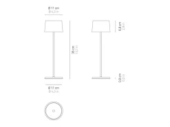 Lámpara de mesa LED recargable y regulable Olivia Pro Gold Leaf