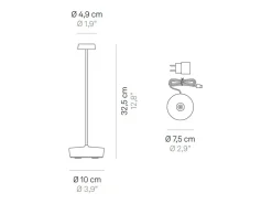 Hot Lámpara de mesa LED recargable y regulable Swap Pro Corten Marru00f3n