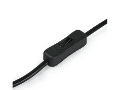 Helloshop26 Lámpara De Mesa^Lámpara de mesa lámpara de noche lámpara de escritorio lámpara de lectura metal 29 cm de diámetro tela cromo y 03_0002499 Negro