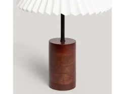Lámpara de Mesa Madera Leonessa ILUZZIA Blanco Roto