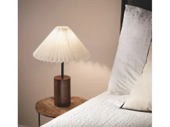 Lámpara de Mesa Madera Leonessa ILUZZIA Blanco Roto