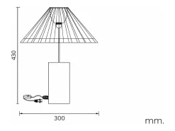 Lámpara de Mesa Madera Leonessa ILUZZIA Blanco Roto
