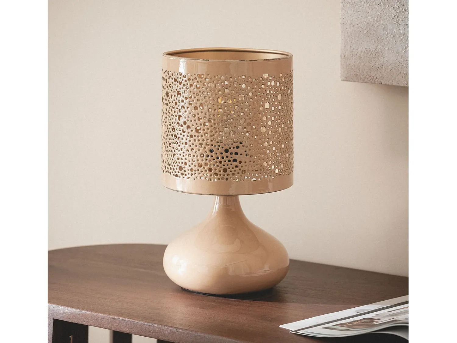Clearance Ledkia Lámpara de Mesa Metal Harish Beige