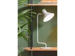 Hot LEITMOTIV Lámpara de mesa Office Curved - Blanca Blanco