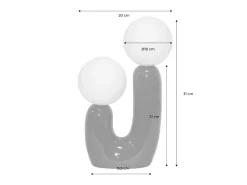 Lámpara de mesa orgánica de cerámica y vidrio beige
