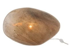 Lámpara de mesa ovalada de cristal marrón Nissy