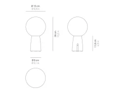 Best Lámpara de mesa recargable y regulable Olimpia Pro oscuro Gris