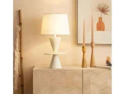Ledkia Lámpara De Mesa^Lámpara de Mesa Resina Wismar Blanco roto