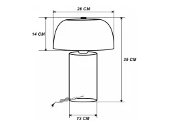 OZAIA Lámpara De Mesa^Lámpara de mesa seta de metal, D. 26 x A. 39 cm, , WINDY Negro