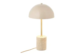 Les Tendances Lámpara de mesa SHEFFIELD – Lámpara de mesa de mármol y acero Beige