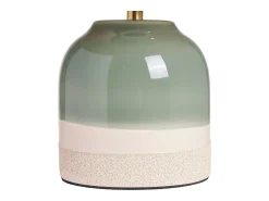 Miliboo Lámpara De Mesa^Lámpara de mesa de cerámica y pantalla de mimbre H35 cm PIEGA Verde