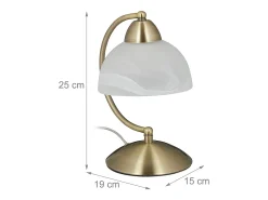 Lámpara de mesa vintage de cristal opalino y latón 40 vatios 13_0001463