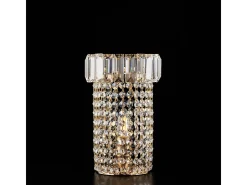Lámpara de mesa Vladimir de hierro y latón dorado con pedrería, 1 luz H.27 Ø18 BL263-LT-OR
