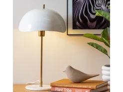 Lámpara de mesa Waved Dome - Blanco