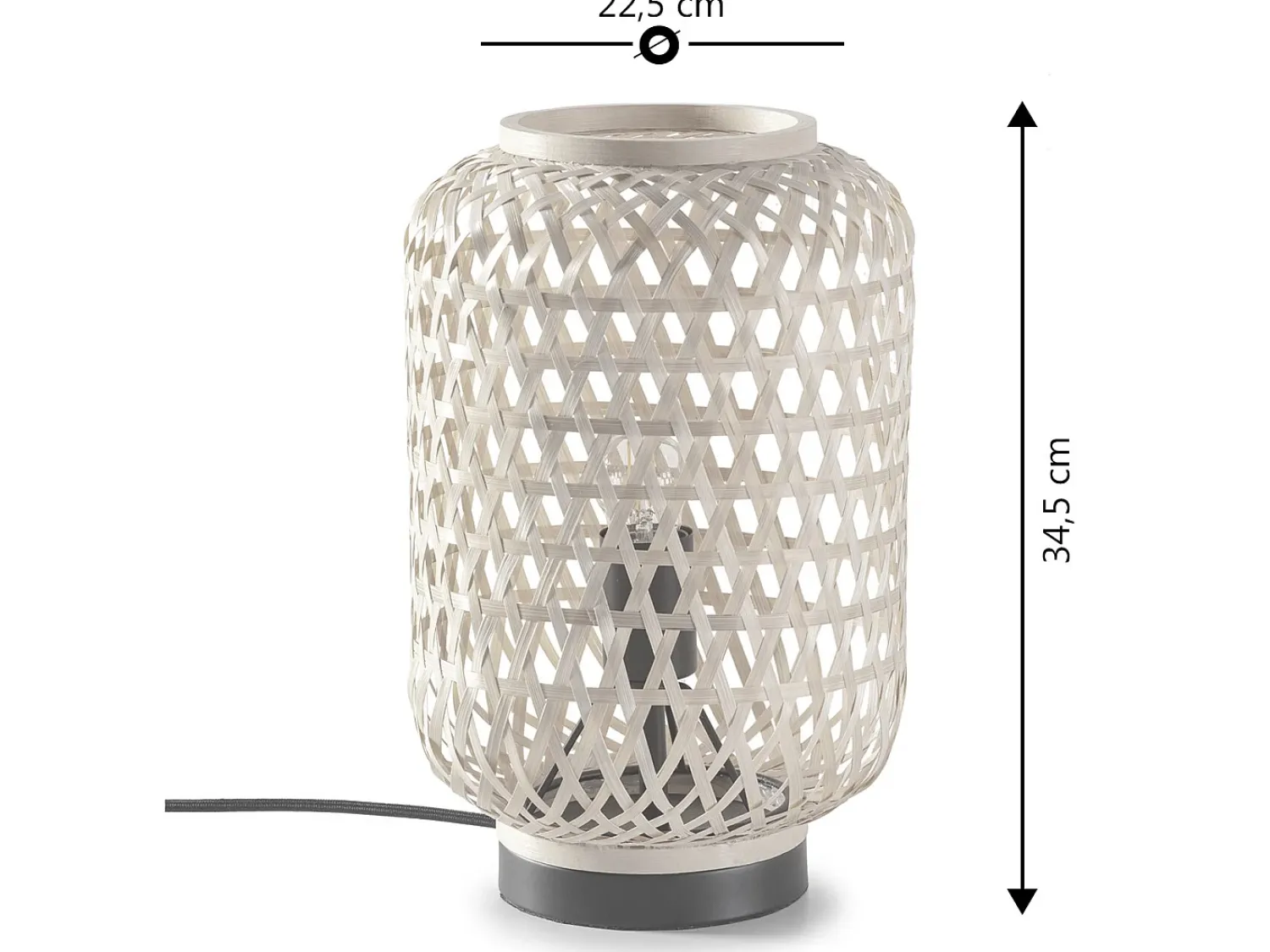 Best VS Venta-stock Lámpara de mesa Yuna de bambú, diámetro 22,5 cm Beige