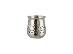 Lámpara de metal plateado oriental de 10.7x10.7x12.5 cm