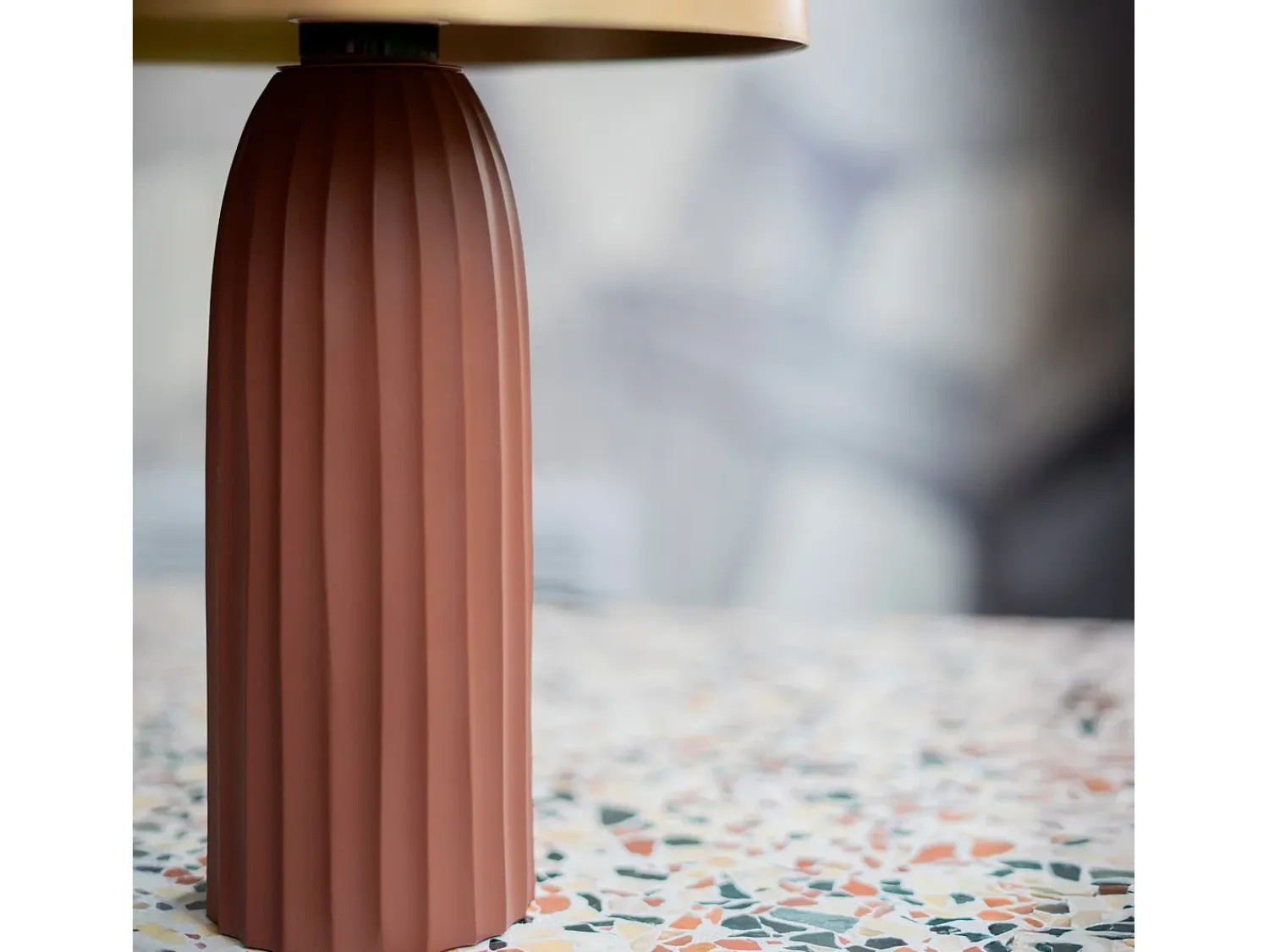 Rendez-Vous Déco Lámpara De Mesa^Lámpara de metal terracota y dorado - Joy Terracota / Dorado