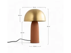 Rendez-Vous Déco Lámpara De Mesa^Lámpara de metal terracota y dorado - Joy Terracota / Dorado