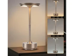 Best NETTLIFE Lámpara de noche inalámbrica , lámpara de mesa LED a batería, lámpara táctil regulable con batería recargable por USB, paquete de 2 Gris