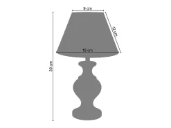 TOSEL Lámpara De Mesa^Lámpara de noche ,madera, ,A30xD18xP18cm Gris