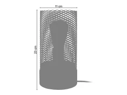 TOSEL Lámpara De Mesa^Lámpara de noche ,metal,natural, A25xD11xP 11cm Blanco