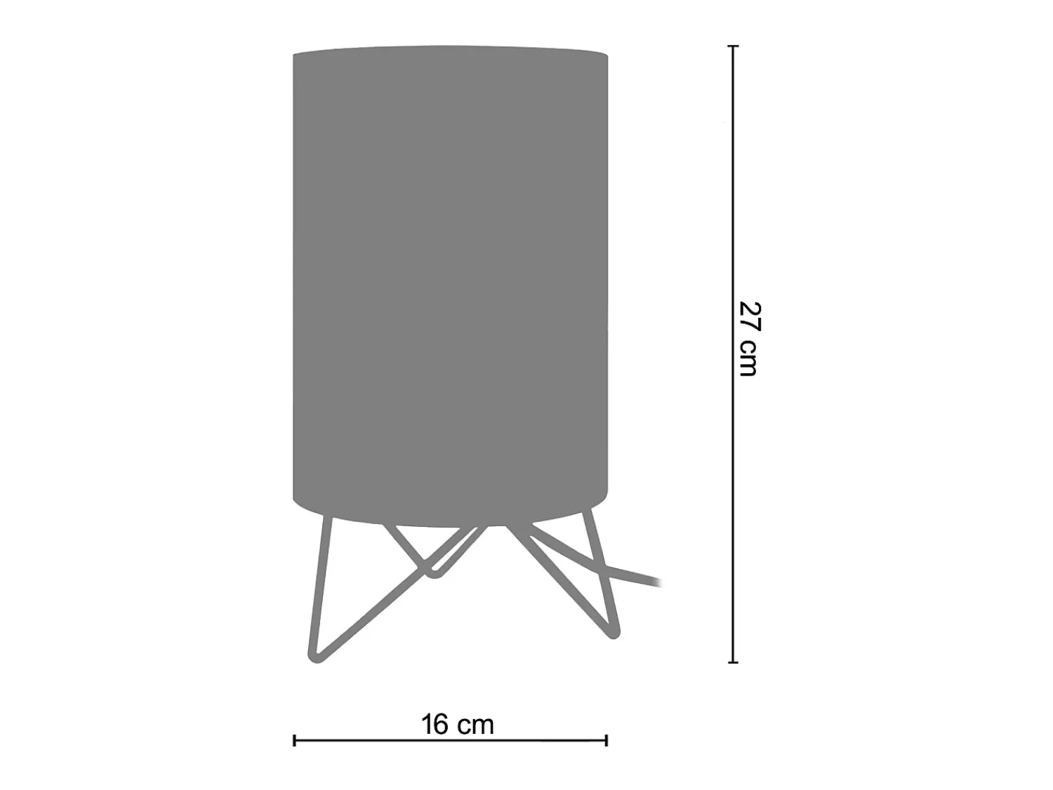 TOSEL Lámpara De Mesa^Lámpara de noche ,metal, ,A27xD16xP16cm Negro