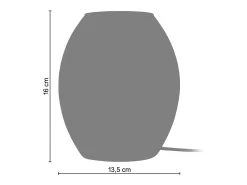 TOSEL Lámpara De Mesa^Lámpara de noche ,vidrio,Negro ,A16xD13,5xP13,5cm Gris