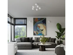 Sollux Lighting Lámpara De Pared Astral Minimalista De Acero/Vidrio - 1 Fuentes Luminosas - L.10 X A.21 Cm - Blanco
