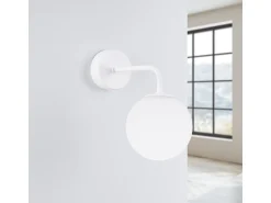 Sollux Lighting Lámpara De Pared Astral Minimalista De Acero/Vidrio - 1 Fuentes Luminosas - L.10 X A.21 Cm - Blanco