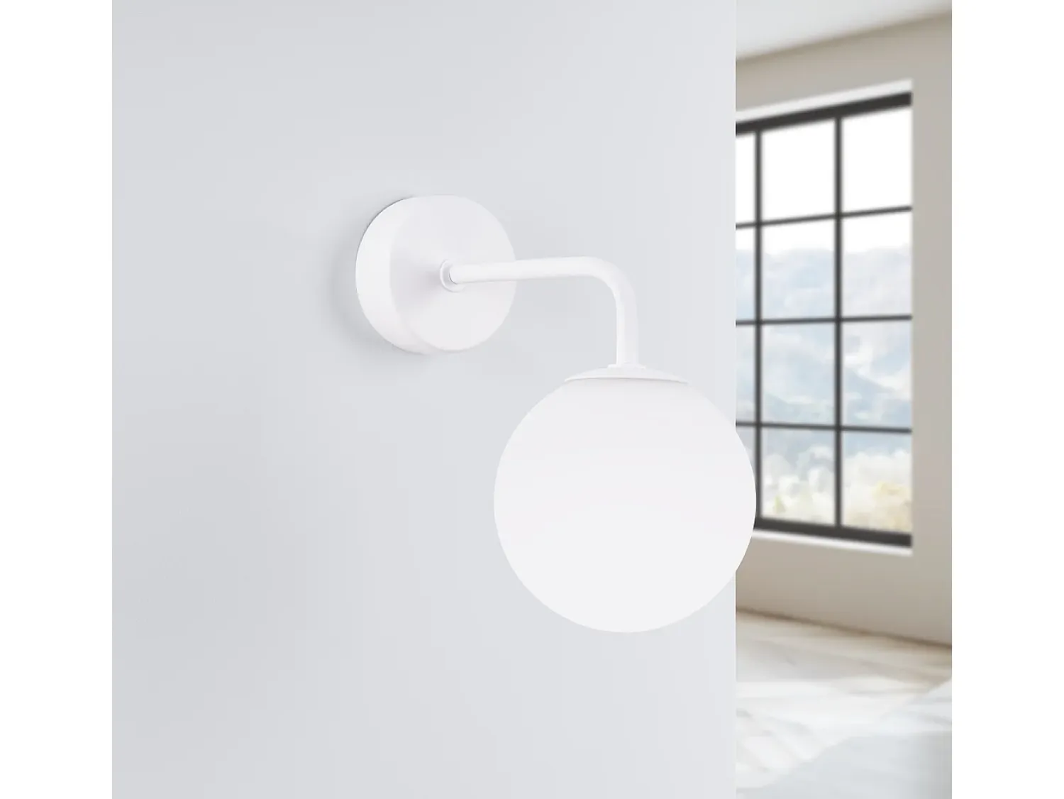 Sollux Lighting Lámpara De Pared Astral Minimalista De Acero/Vidrio - 1 Fuentes Luminosas - L.10 X A.21 Cm - Blanco