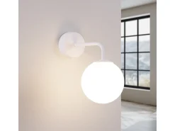 Sollux Lighting Lámpara De Pared Astral Minimalista De Acero/Vidrio - 1 Fuentes Luminosas - L.10 X A.21 Cm - Blanco