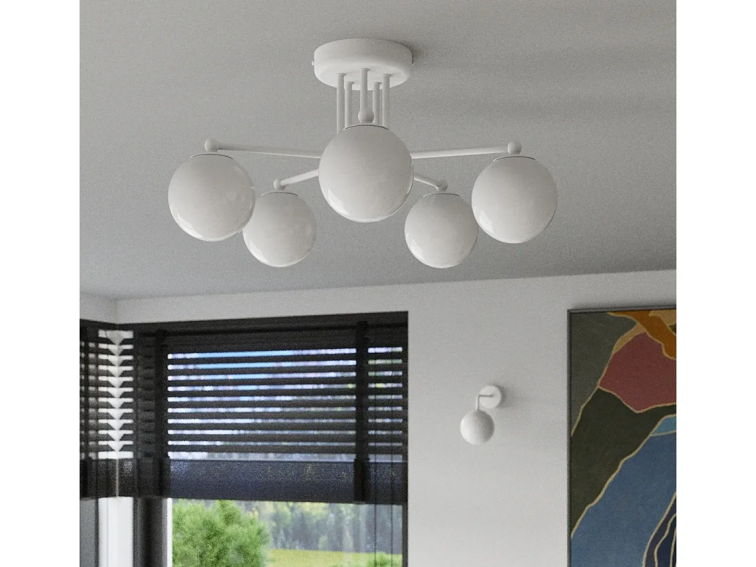 Sollux Lighting Lámpara De Pared Astral Minimalista De Acero/Vidrio - 1 Fuentes Luminosas - L.10 X A.21 Cm - Blanco