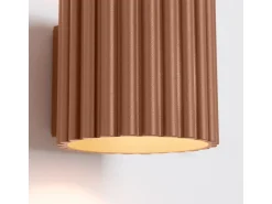 Outlet Sollux Lighting Lámpara De Pared Aura Minimalista De Aluminio - 1 Fuentes Luminosas - L.10 X A.10 Cm - Moca Bronce