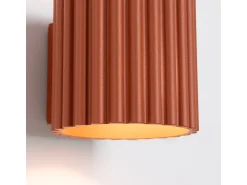 Sollux Lighting Aplique Para Pared^Lámpara De Pared Aura Minimalista De Aluminio - 1 Fuentes Luminosas - L.10 X A.10 Cm - Ocre Rojo
