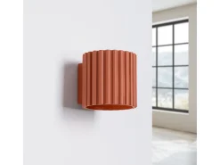 Sollux Lighting Aplique Para Pared^Lámpara De Pared Aura Minimalista De Aluminio - 1 Fuentes Luminosas - L.10 X A.10 Cm - Ocre Rojo