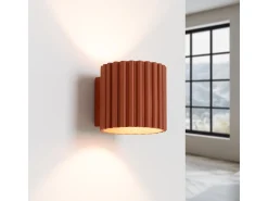 Sollux Lighting Aplique Para Pared^Lámpara De Pared Aura Minimalista De Aluminio - 1 Fuentes Luminosas - L.10 X A.10 Cm - Ocre Rojo