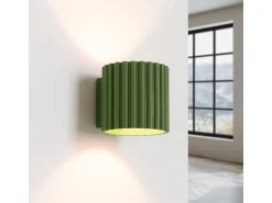 Sollux Lighting Aplique Para Pared^Lámpara De Pared Aura Minimalista De Aluminio - 1 Fuentes Luminosas - L.10 X A.10 Cm - Oliva Verde