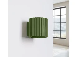 Sollux Lighting Aplique Para Pared^Lámpara De Pared Aura Minimalista De Aluminio - 1 Fuentes Luminosas - L.10 X A.10 Cm - Oliva Verde