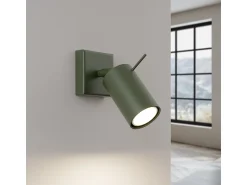 Sale Sollux Lighting Lámpara de pared Briix moderno de acero - 1 fuentes luminosas 4000K - L.8 x A.8 cm - oliva Verde