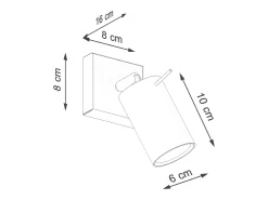 Sollux Lighting Aplique Para Pared^Lámpara de pared Briix moderno de acero - 1 fuentes luminosas 4000K - L.8 x A.8 cm - Beige