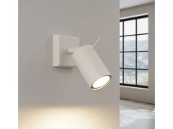 Sollux Lighting Aplique Para Pared^Lámpara de pared Briix moderno de acero - 1 fuentes luminosas 4000K - L.8 x A.8 cm - Beige