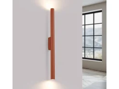 Clearance Sollux Lighting Lámpara de pared Brill moderno de acero - 2 fuentes luminosas 4000K - L.2,5 x A.50 cm - ocre Rojo