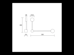 Lámpara de pared Eclipsia negra - 325x520x64mm 2xGX53 - Aplique de pared metálico de dos brazos - Brazo largo a la derecha