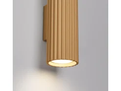 Sollux Lighting Aplique Para Pared^Lámpara de pared Gloow minimalista de aluminio - 2 fuentes luminosas 3000K - L.6,5 x A.20 cm - Dorado