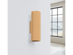 Sollux Lighting Aplique Para Pared^Lámpara de pared Gloow minimalista de aluminio - 2 fuentes luminosas 3000K - L.6,5 x A.20 cm - Dorado