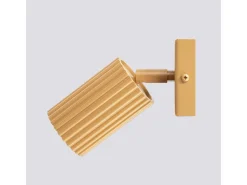 Best Sollux Lighting Lámpara de pared Gloow minimalista de aluminio - 1 fuentes luminosas 3000K - L.8 x A.8 cm - Dorado