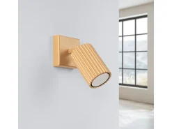 Best Sollux Lighting Lámpara de pared Gloow minimalista de aluminio - 1 fuentes luminosas 3000K - L.8 x A.8 cm - Dorado