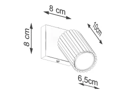Best Sollux Lighting Lámpara de pared Gloow minimalista de aluminio - 1 fuentes luminosas 3000K - L.8 x A.8 cm - Dorado