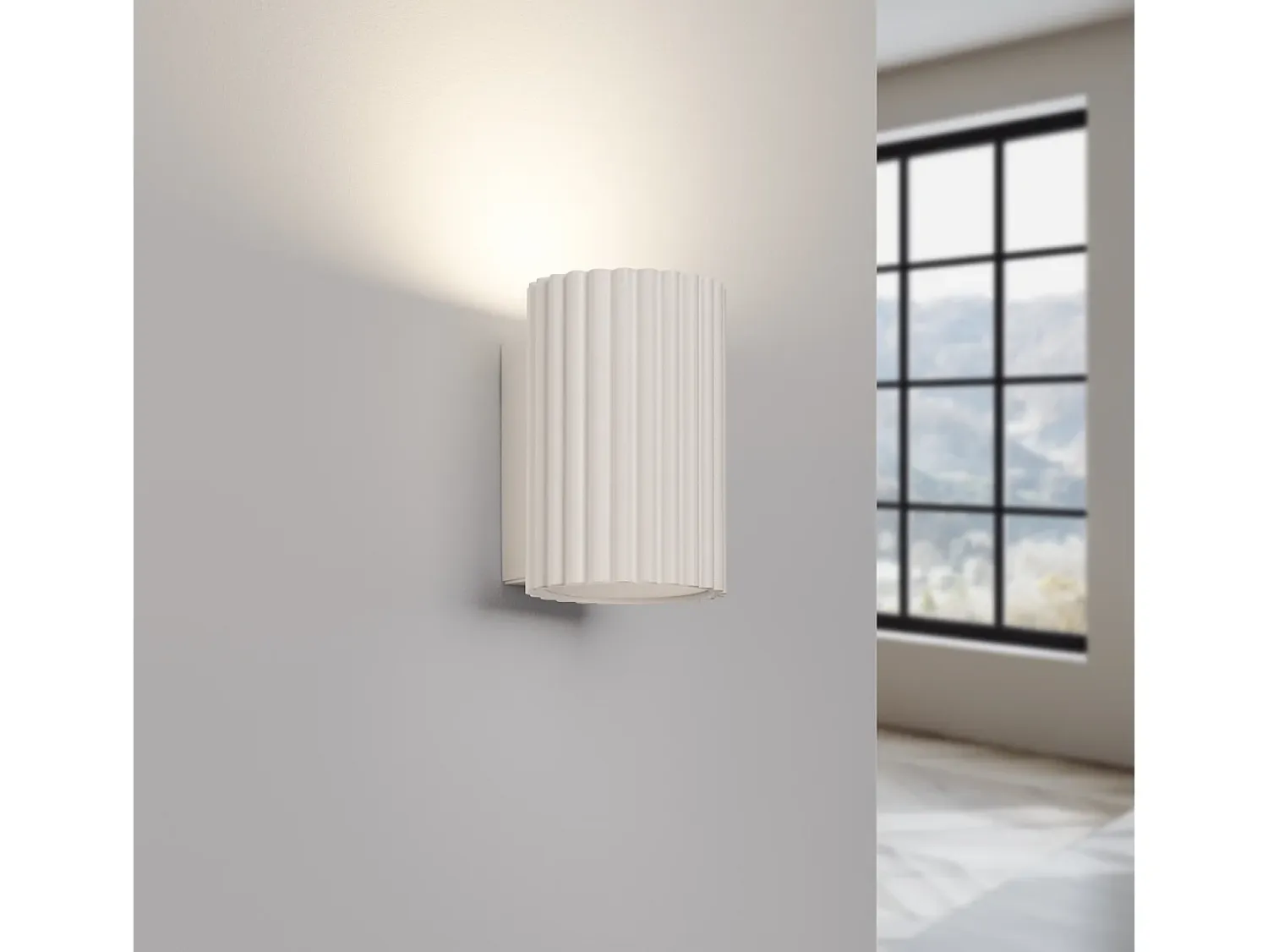 Best Sollux Lighting Lámpara de pared Gloow minimalista de aluminio - 1 fuentes luminosas 3000K - L.6,5 x A.10 cm - Beige
